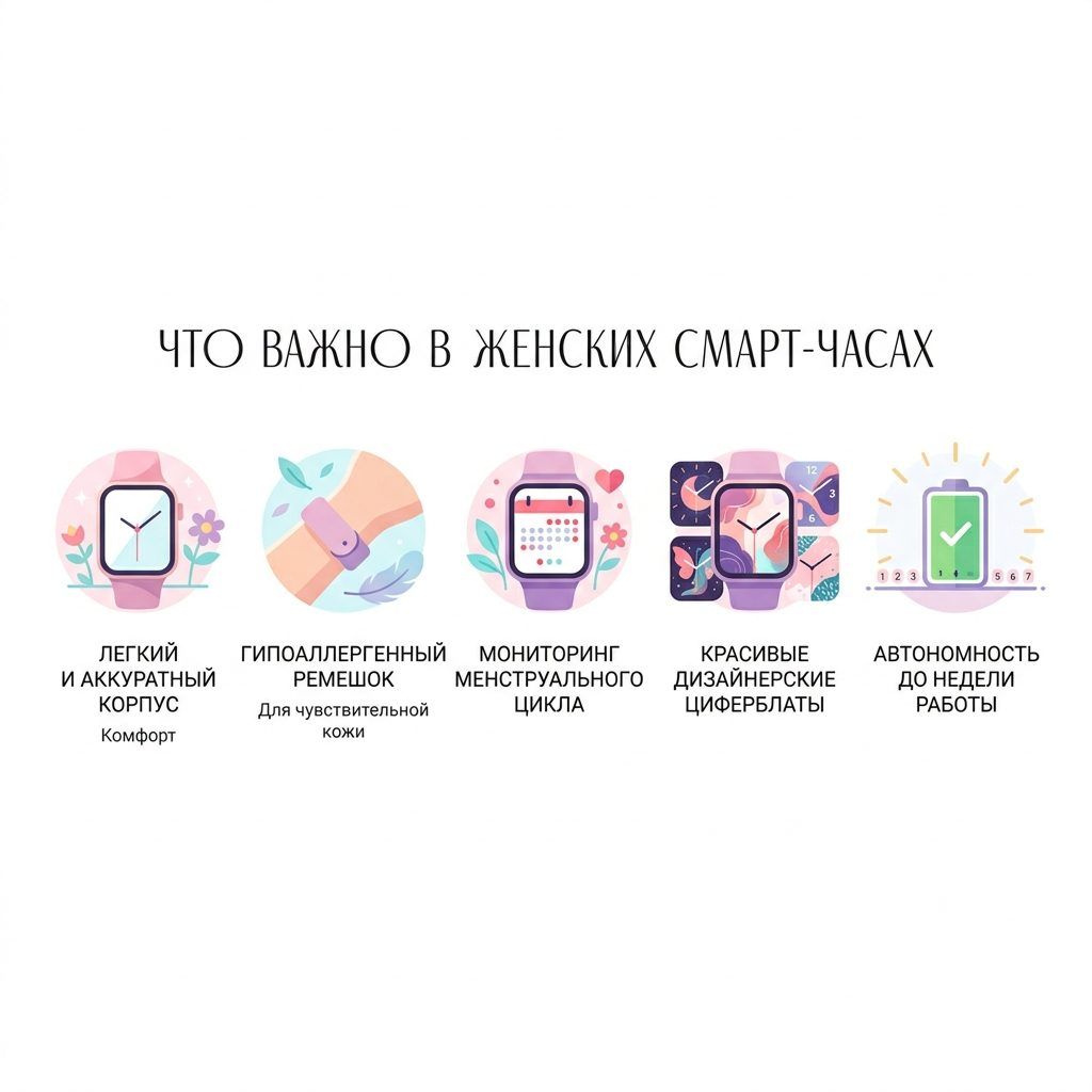 Инфографика: что важно в женских смарт-часах