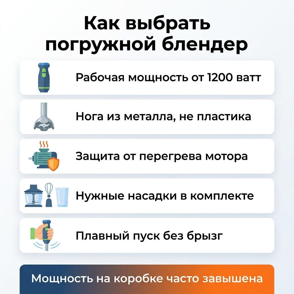 Инфографика: как выбрать погружной блендер
