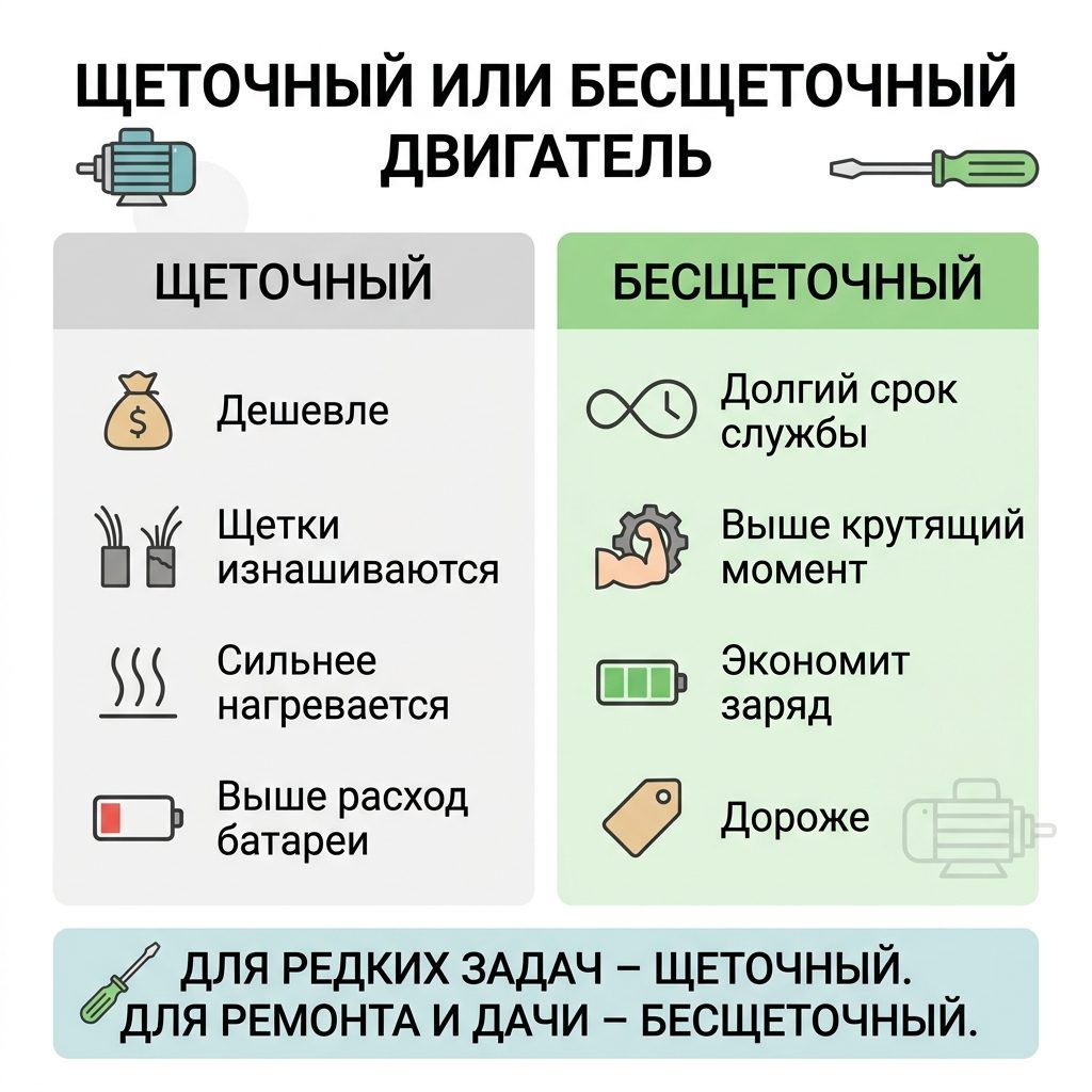 Инфографика: щёточный или бесщёточный мотор — в чём разница