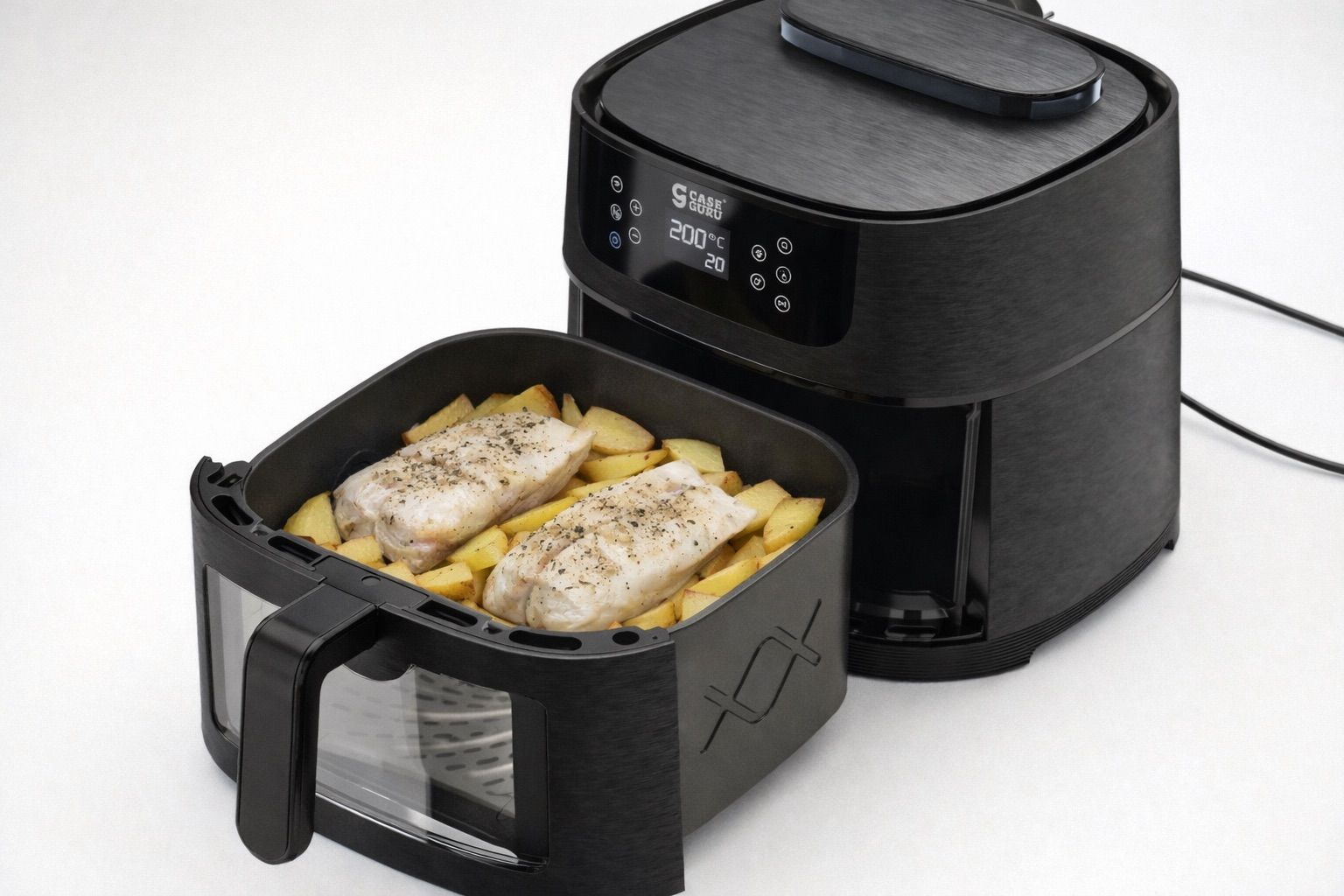 Филе минтая с картошкой в аэрогриле