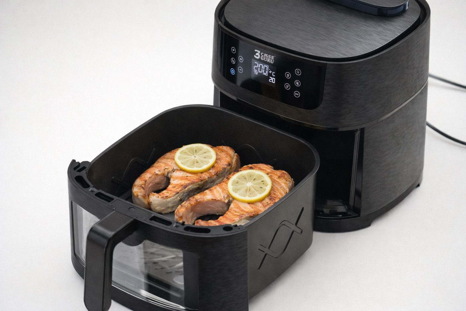 стейки лосося с лимоном в аэрогриле