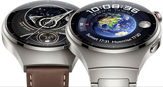 Huawei Watch 4 Pro в двух версиях: коричневая кожа и титановый браслет с Землёй