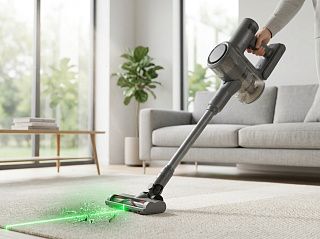CGCleaner Home 2 убирает ковёр, лазерная подсветка высвечивает пыль