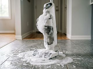 Избыток пены из моющего пылесоса от геля для посуды