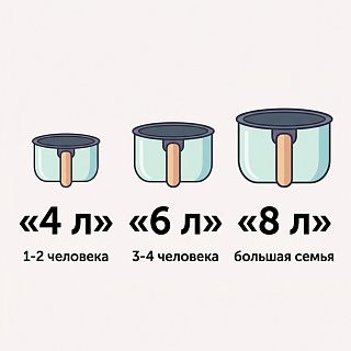 Объём чаши аэрогриля 4, 6 и 8 литров — на сколько человек