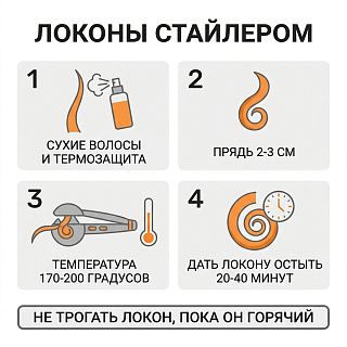 Инфографика: как накрутить локоны стайлером