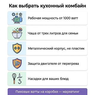 Инфографика: как выбрать кухонный комбайн