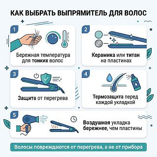 Инфографика: как выбрать выпрямитель для волос