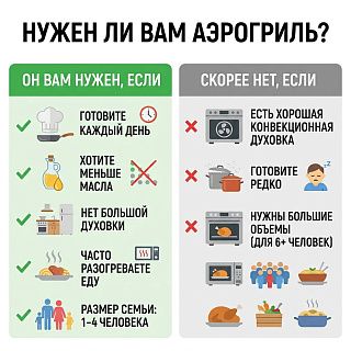 Инфографика: нужен ли вам аэрогриль