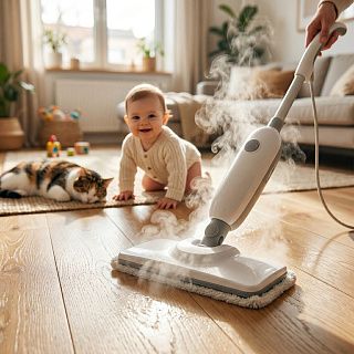 Паровая уборка без химии — безопасно для детей и питомцев
