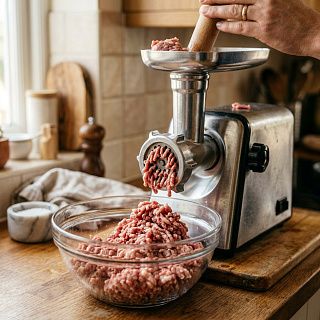 Свежий домашний фарш из электрической мясорубки