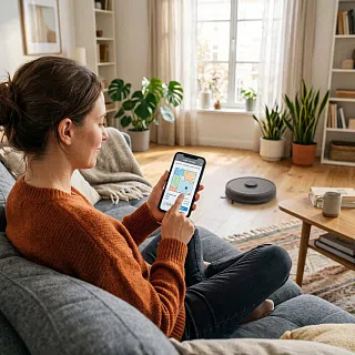 управление роботом-пылесосом Midea со смартфона